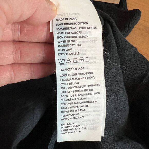 prAna Womens Seakissed Midi Everyday Dress SMALL in Black Cotton Dobby Jersey - Picture 6 of 9